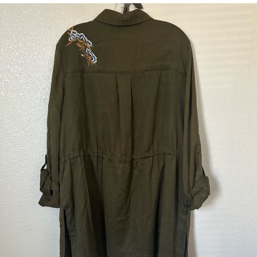 Chico's Olive Embroidered Utility Jacket - Picture 2 of 3